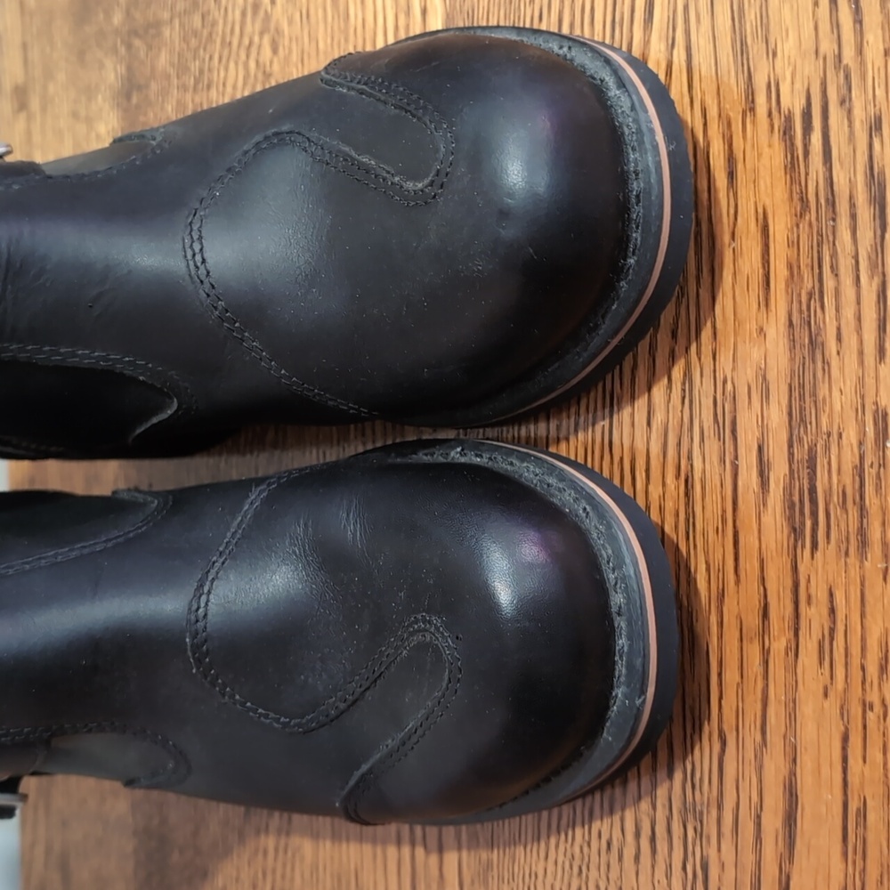 XElement Mens Black Leather Ankle Boots Size 10.5 - Picture 8 of 12